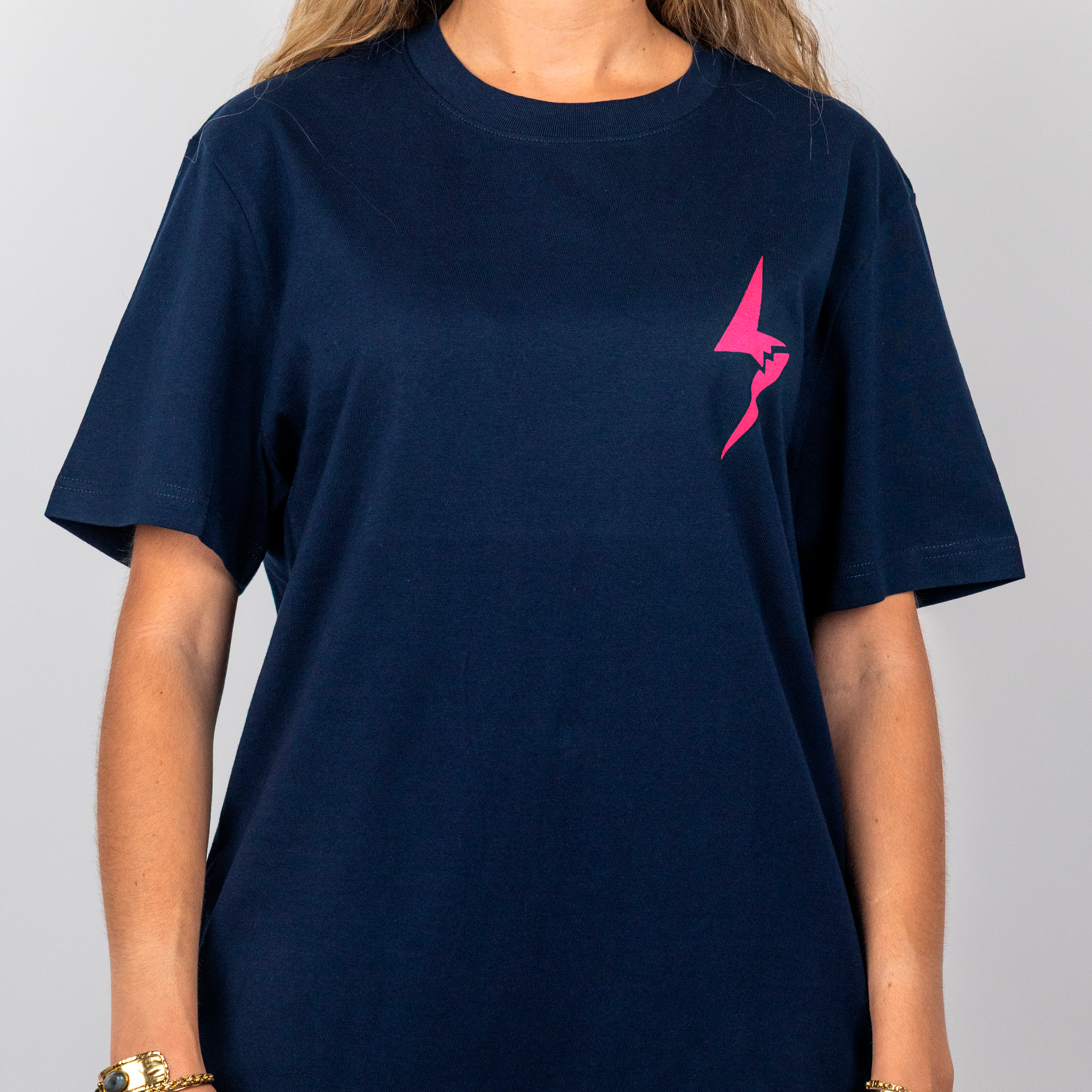 Camiseta "Empowered Teen" Blue Navy Pink Fluor