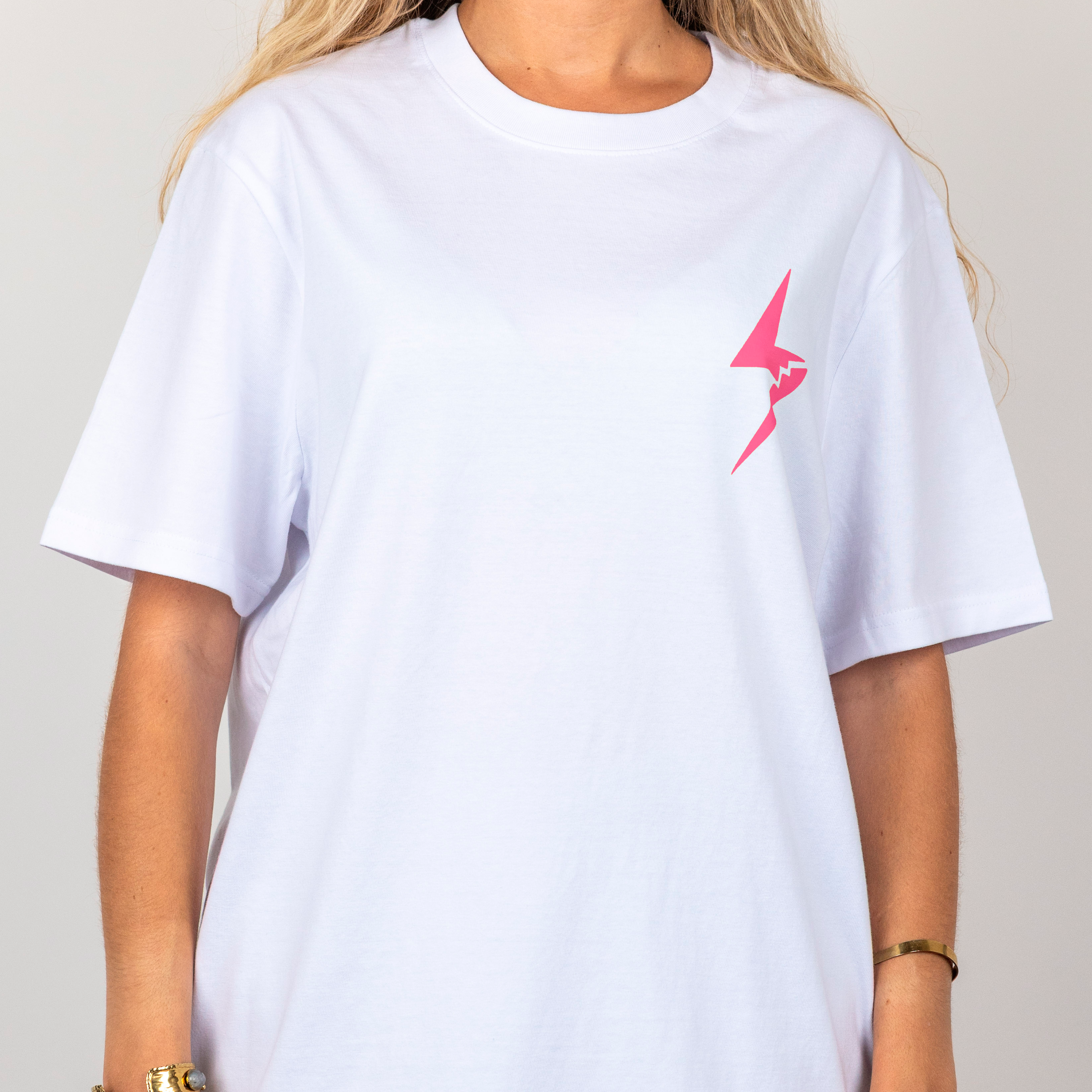 Camiseta "Empowered Teen" White Pink Fluor
